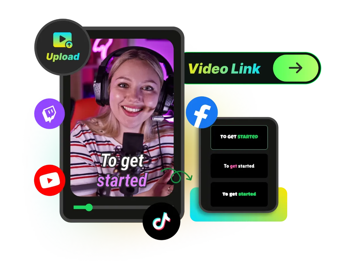 Add subtitles to video and auto-reframe videos into various social media formats.